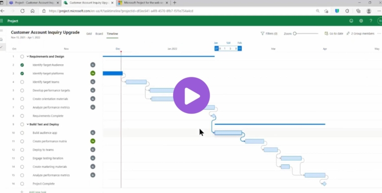 Critical Path in Microsoft Project for the web - Sensei Project Solutions